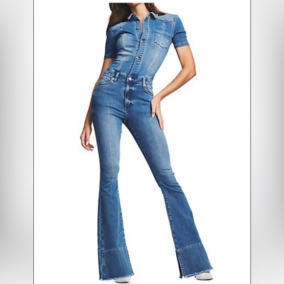 NWT: SER.O.YA Fallon Denim Jumpsuit Sz: XS Color: Bayside - Picture 7 of 13